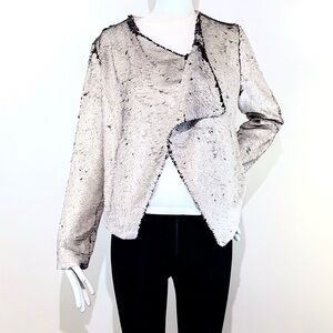 NWT CUPCAKES & CASHMERE Two Tone FLIP SEQUIN Blazer/Jacket Size: Medium